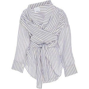Acler Marine Off Shoulder Striped Shirt